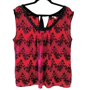 Candies red and black tank blouse with back tie size XL